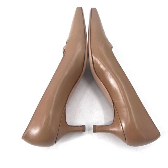 Salvatore Ferragamo Raffaella Brown Kitten Heel Square Toe Pumps Heels - Picture 4 of 13